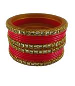 Kundan stud colour multi pack of 12 material acrylic bangle