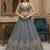 grey dori embroidered silk lehenga set choli with dupatta