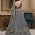 grey dori embroidered silk lehenga set choli with dupatta