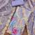 Lavender organza printed unstitched dress material