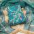 Turquoise modal cotton bandhni unstitched dress material
