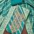 Turquoise cotton silk embroidered unstitched dress material