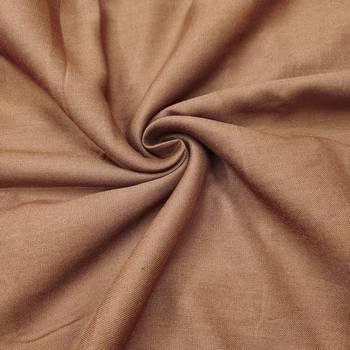 Brown cotton silk handwork unstitched dress material 4