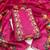 Magenta silk cotton digital print unstitched dress material