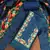 Navy blue silk cotton digital print unstitched dress material