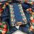 Navy blue silk cotton digital print unstitched dress material
