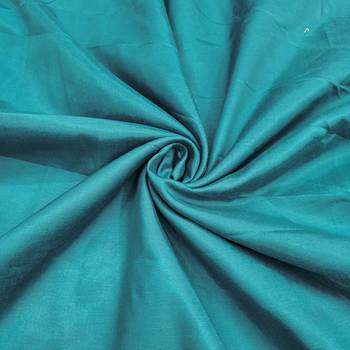 Teal cotton embroidered unstitched dress material 4