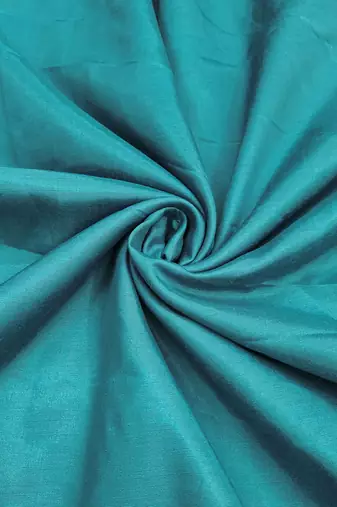 Teal cotton embroidered unstitched dress material