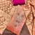 Peach organza digital print unstitched dress material
