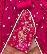 Magenta modal cotton printed unstitched dress material