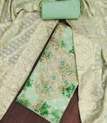Mint banarasi modal digital print unstitched dress material