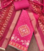 Magenta premium rayon cotton digital print unstitched dress material