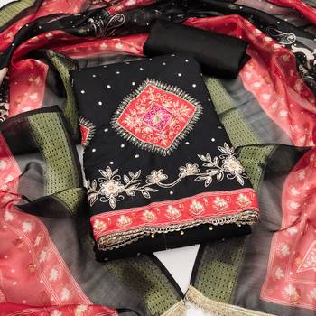 Black premium rayon cotton digital print unstitched dress material 2