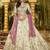 Ivory Tissue Lehenga Set with Contrast Pink Velvet Dupatta