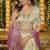 Ivory Tissue Lehenga Set with Contrast Pink Velvet Dupatta