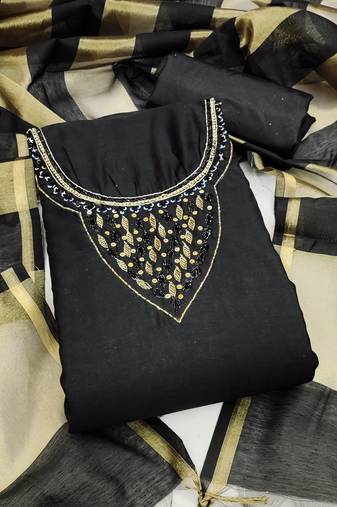 Black premium rayon cotton digital print unstitched dress material