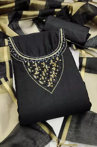 Black premium rayon cotton digital print unstitched dress material