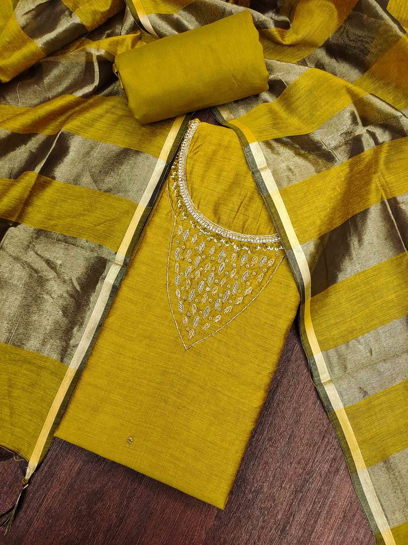 Mehendi premium rayon cotton digital print unstitched dress material