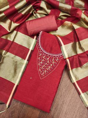 Maroon premium rayon cotton digital print unstitched dress material 1