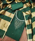 Dark green premium rayon cotton digital print unstitched dress material