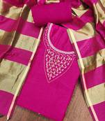 Magenta premium rayon cotton digital print unstitched dress material