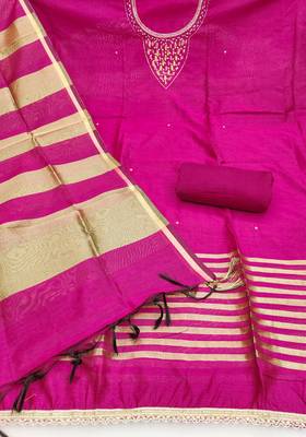 Magenta premium rayon cotton digital print unstitched dress material 3