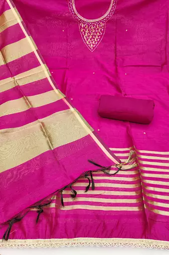 Magenta premium rayon cotton digital print unstitched dress material