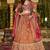 Rust Orange  Lehenga crepe Set with Rich Red Dupatta