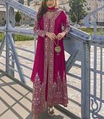 Pink embroidered pakistani anarkali suit