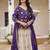  purple sequins embroidered chinon lehenga with long choli