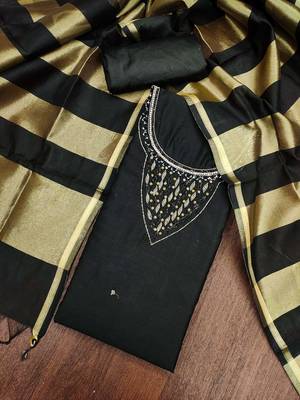 Black premium rayon cotton digital print unstitched dress material 2