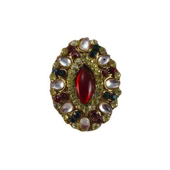 Multi stone stud brass ring /trendy adjustable stainless steel ring /sku-rin279 1