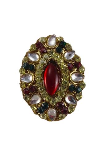 Multi stone stud brass ring /trendy adjustable stainless steel ring /sku-rin279