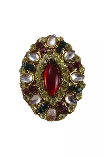 Multi stone stud brass ring /trendy adjustable stainless steel ring /sku-rin279