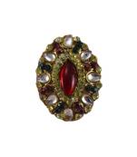 Multi stone stud brass ring /trendy adjustable stainless steel ring /sku-rin279