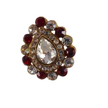Multi stone stud brass ring /trendy adjustable stainless steel ring / adjustable ring with natural stones/ 1