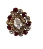 Multi stone stud brass ring /trendy adjustable stainless steel ring / adjustable ring with natural stones/