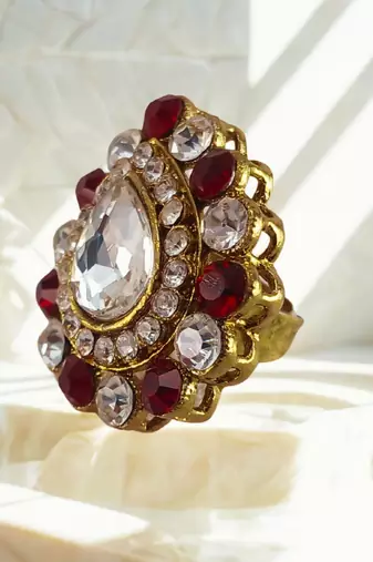 Multi stone stud brass ring /trendy adjustable stainless steel ring / adjustable ring with natural stones/