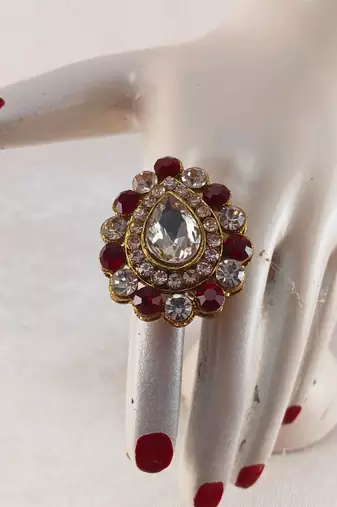 Multi stone stud brass ring /trendy adjustable stainless steel ring / adjustable ring with natural stones/