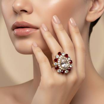 Multi stone stud brass ring /trendy adjustable stainless steel ring / adjustable ring with natural stones/ 4