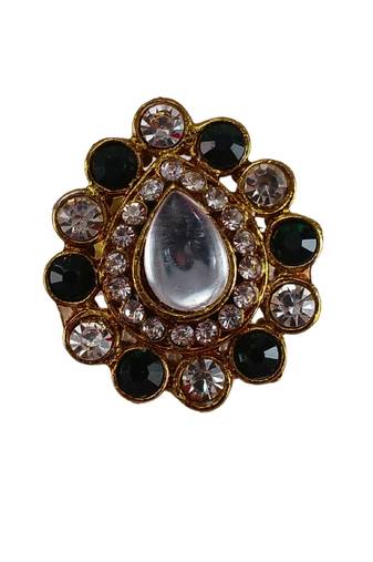 Multi stone stud brass ring/ stylish & durable/ trendy adjustable stainless steel ring