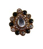 Multi stone stud brass ring/ stylish & durable/ trendy adjustable stainless steel ring