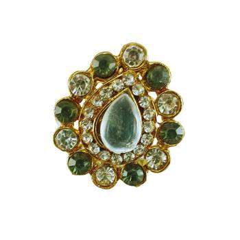 Multi stone stud brass ring / adjustable ring with stones/ sku-rin271 sku-rin271 1