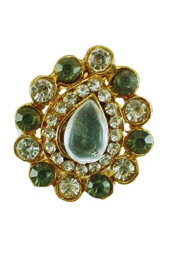 Multi stone stud brass ring / adjustable ring with stones/ sku-rin271 sku-rin271