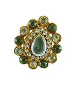 Multi stone stud brass ring / adjustable ring with stones/ sku-rin271 sku-rin271