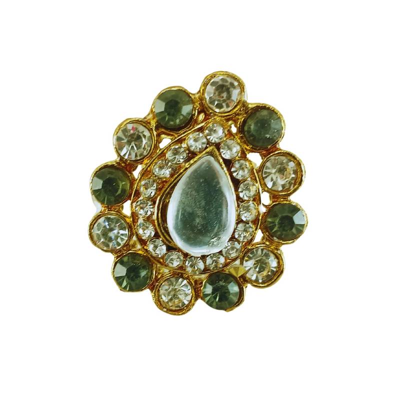 Multi stone stud brass ring / adjustable ring with stones/ sku-rin271 sku-rin271