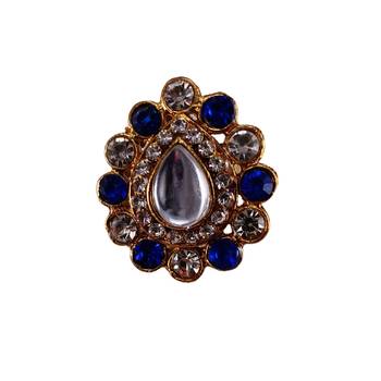 Multi stone stud brass ring / trendy adjustable stainless steel ring / 1