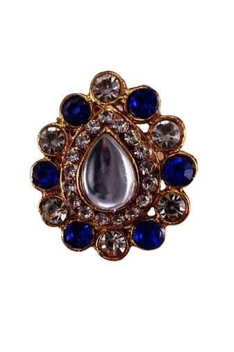 Multi stone stud brass ring / trendy adjustable stainless steel ring /