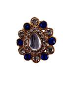 Multi stone stud brass ring / trendy adjustable stainless steel ring /