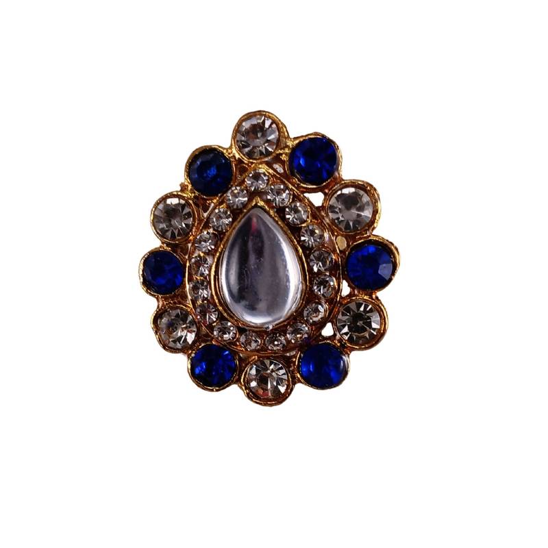 Multi stone stud brass ring / trendy adjustable stainless steel ring /